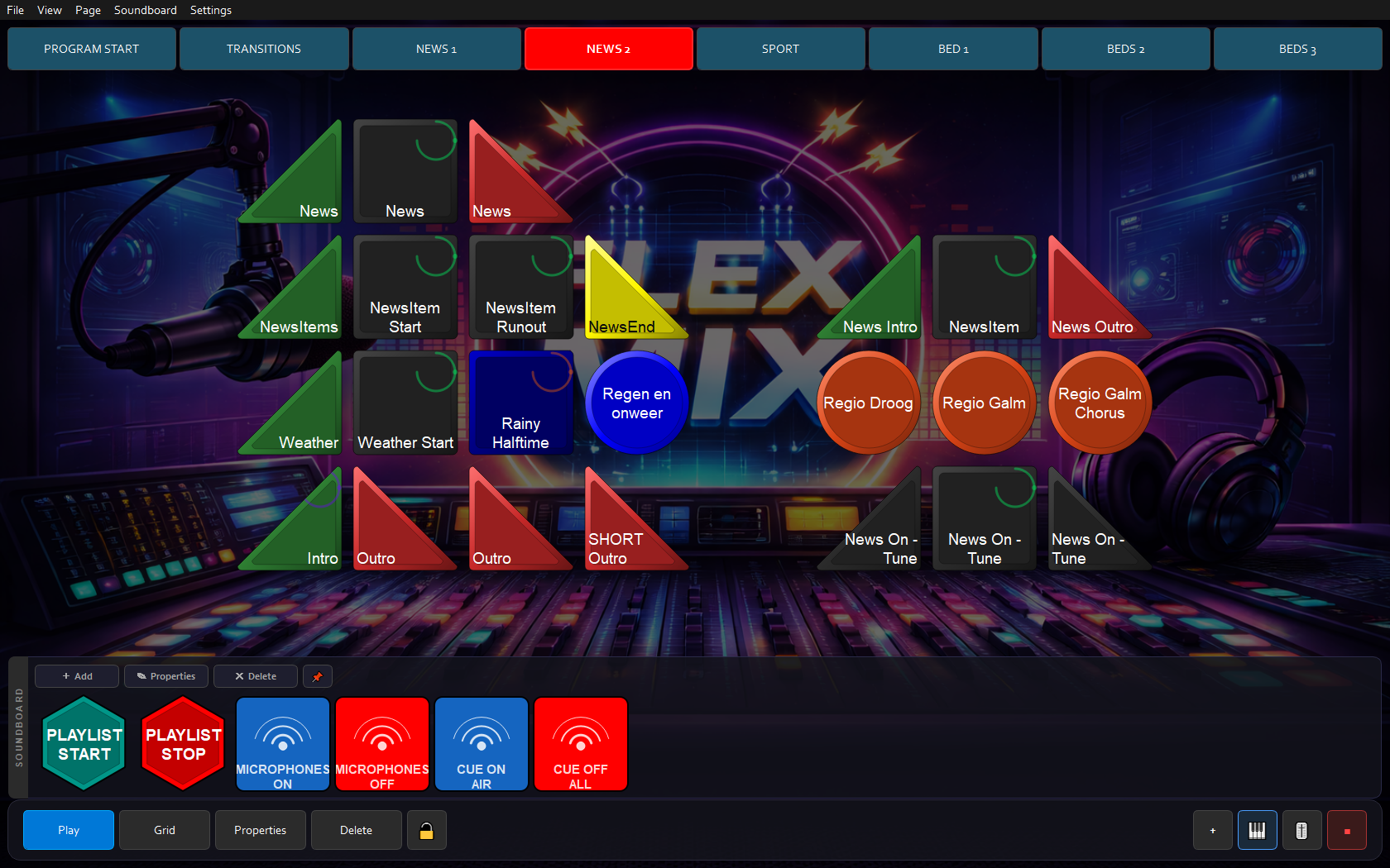Grid-interface met soundboard